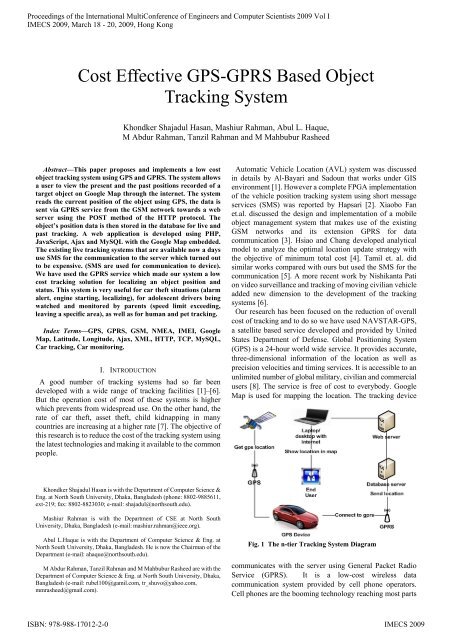 Cost Effective GPS-GPRS Based Object Tracking System - CiteSeer