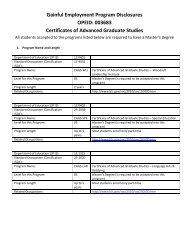 Gainful Employment Program Disclosure for the Certificate of ...