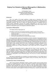 Helping Your Students to Become Metacognitive in Mathematics: A ...