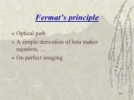 Geometrical optics: Fermat's principle