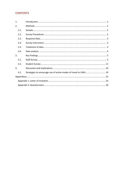 2010 UWA Commuting Survey Vol I Exec Summ - The University of ...