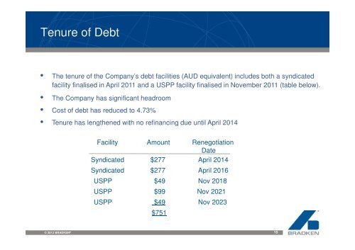 Bradken Limited â 2012 Full Year Results