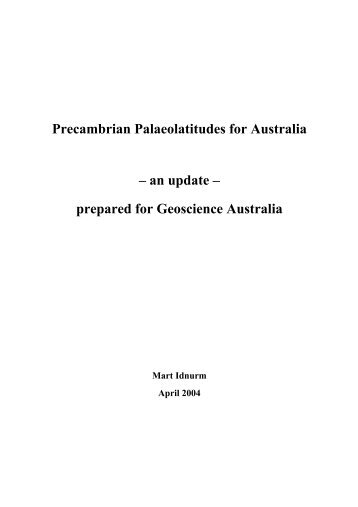 Precambrian Palaeolatitudes for Australia â an update - Geoscience ...