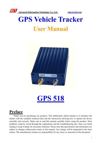 GPS Vehicle Tracker GPS 518 - Advanced Information Technology