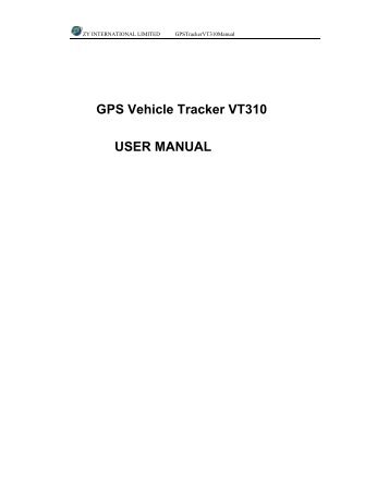 GPS Vehicle Tracker VT310 USER MANUAL