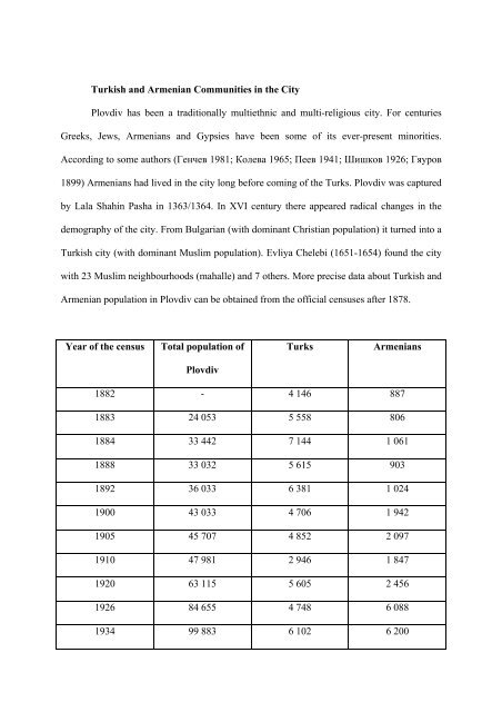 Turkish-Armenian Intermarriages in Bulgaria Svetlina Denova, Ph.D ...