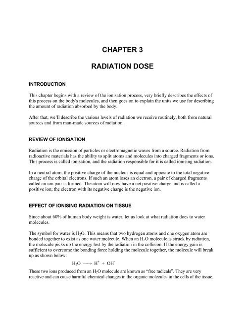 CHAPTER 3 RADIATION DOSE