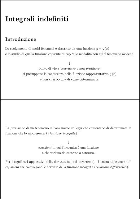 Integrali indefiniti - slides1