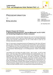 Bessere Chancen für Frühchen 5. Rheinland-Pfalz-Symposium ...