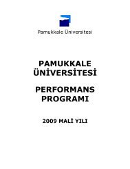 PAMUKKALE ÜNİVERSİTESİ PERFORMANS PROGRAMI