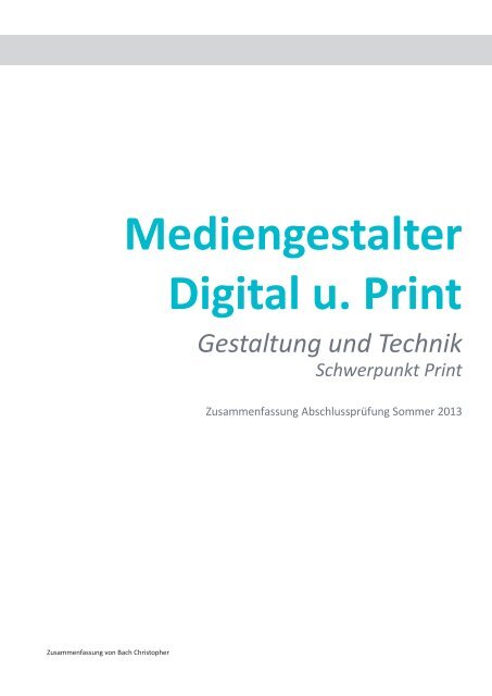 Gestaltung und Technik - Digital Print Medien