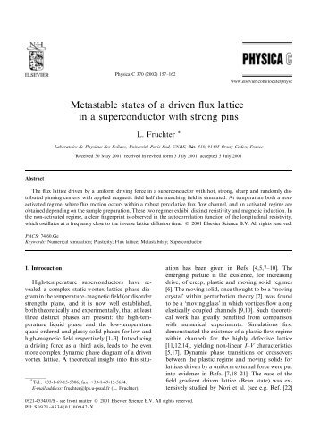 Metastable states of a driven flux lattice in a superconductor with ...