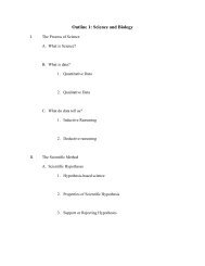 Outline 1: Science and Biology