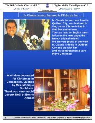 Fr. Claude Lacroix featured in L'Echo du Lac - The Old Catholic ...