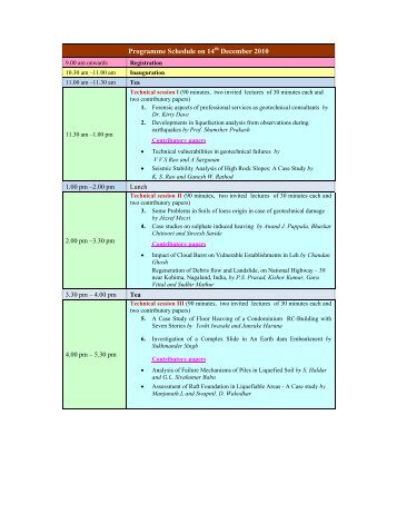 Programme Schedule - Department of Civil Engineering