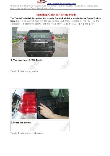 Installing Guide For Toyota Prado - Car DVD Player
