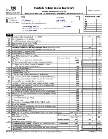 Sample Completed Form 720 for PCORI Fee - Benefit Commerce ...