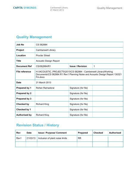 Web Document Noise impact assessment 2013-04-20 - Southwark ...