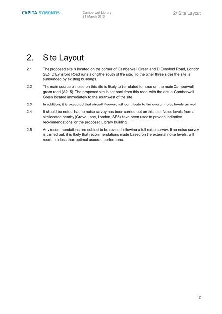 Web Document Noise impact assessment 2013-04-20 - Southwark ...