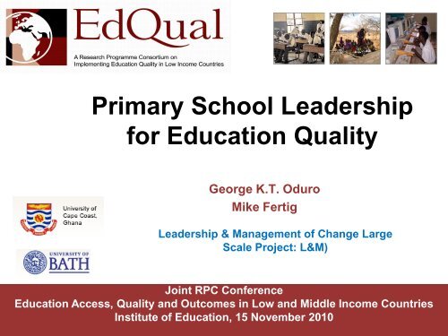 Primary School Leadership for Education Quality - EdQual