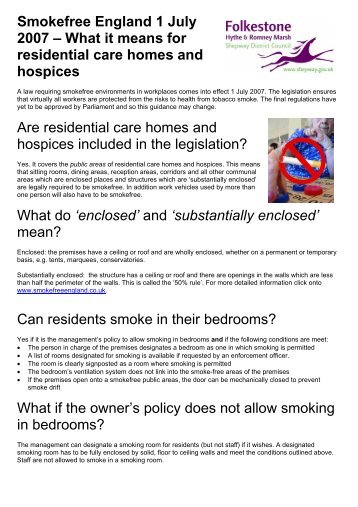 Smokefree England, What it means for residential care homes and ...