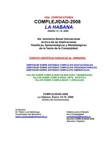 CONVOCATORIA Y PROGRAMA - Red Cubana de la Ciencia