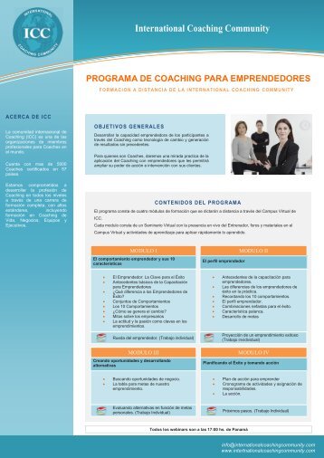 Coaching para Emprendedores - International Coaching Community