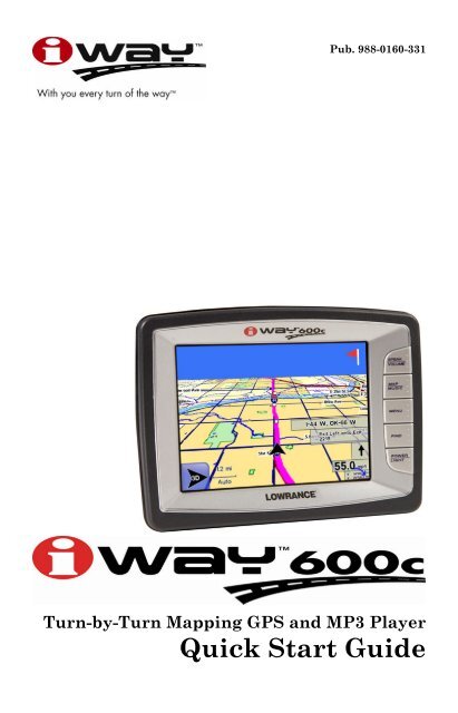 iWAY™ 600c automotive GPS Quick Start Guide - Lowrance