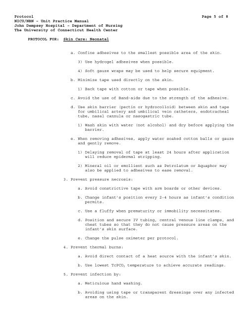 Protocol Page 1 of 8 NICU/NBN - Department of Nursing - University ...