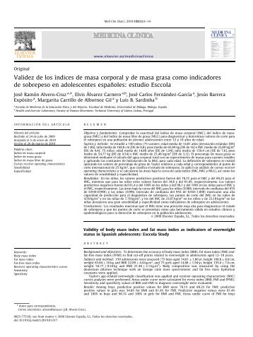Validez de los índices de masa corporal y de masa grasa como ...