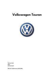 Volkswagen Touran tekniset tiedot, mitat ja varusteet