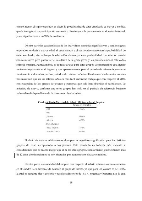 El efecto del salario mÃ­nimo sobre el empleo y los salarios