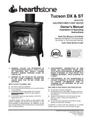 Tucson 8702 ST and DX Manual - Hearthstone Stoves