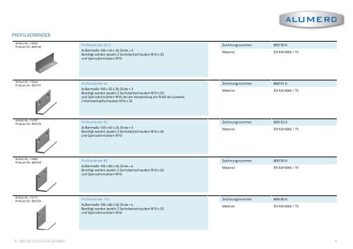 Lieferprogramm DT1 - Alumero