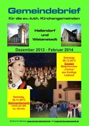 Ausgabe 12 / 2013 - Ev.-luth. Kirchengemeinden Hallendorf ...