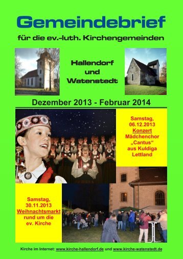 Ausgabe 12 / 2013 - Ev.-luth. Kirchengemeinden Hallendorf ...