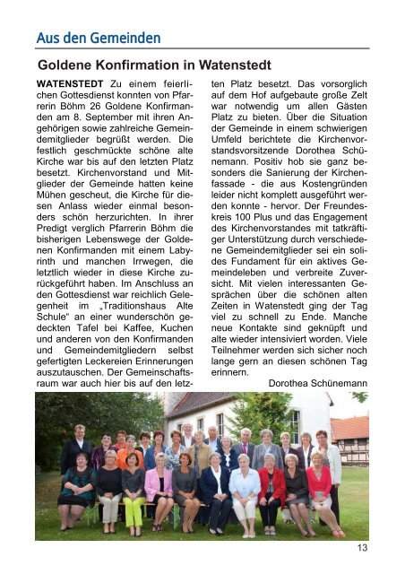 Ausgabe 12 / 2013 - Ev.-luth. Kirchengemeinden Hallendorf ...