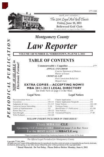 Montgomery County Law Reporter - Montgomery Bar Association