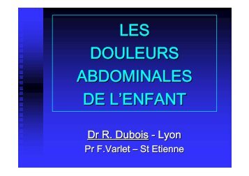 LES DOULEURS ABDOMINALES DE L'ENFANT - SOFOP