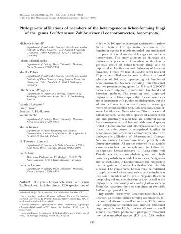 Phylogenetic affiliations of members of the ... - Mycologia