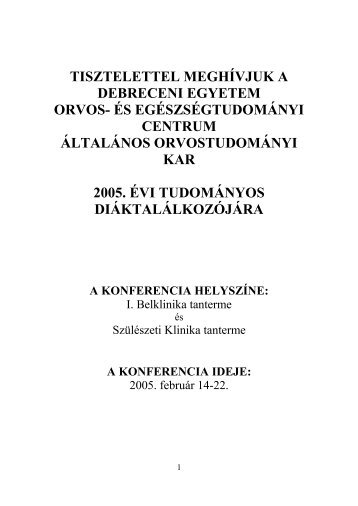 ProgramfÃ¼zet (PDF) - DE OEC TudomÃ¡nyos DiÃ¡kkÃ¶ri TanÃ¡cs