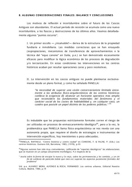 teorías para la intervención urbanística en la ciudad preindustrial ...