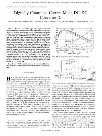 Digitally Controlled Current-Mode DC–DC Converter IC - IEEE Xplore