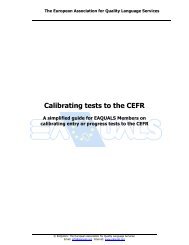 Calibrating tests to the CEFR