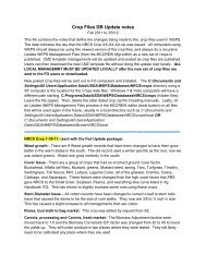 Crop Files DB Update notes - USDA-ARS Wind Erosion Research Unit