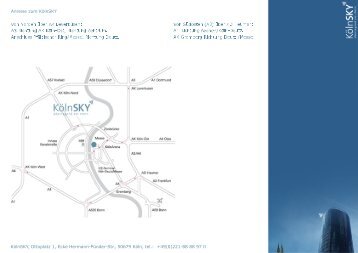 KölnSky_Anfahrt.pdf Download a route map for KölnSky