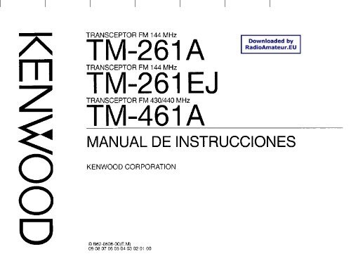 Kenwood - TM-261 & TM-461 User manual - RadioManual eu