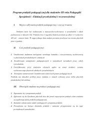 Program praktyki pedagogicznej dla studentÃ³w III roku Pedagogiki ...