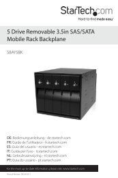 5 Drive Removable 3.5in SAS/SATA Mobile Rack ... - StarTech.com