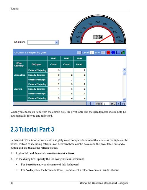 Using the DeepSee Dashboard Designer - InterSystems ...